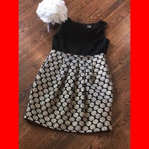 Taylor Petite Black & Gold Dress